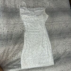 Windsor White Strapless Dress with Textured Design